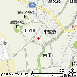 愛知県岡崎市羽栗町中屋敷43-1周辺の地図
