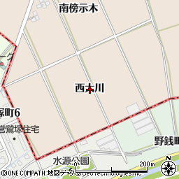愛知県安城市根崎町西大川周辺の地図
