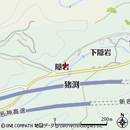 兵庫県川辺郡猪名川町猪渕隠岩周辺の地図