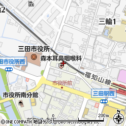 兵庫県三田市中央町3周辺の地図
