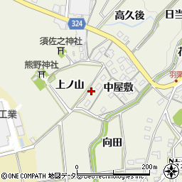 愛知県岡崎市羽栗町中屋敷46周辺の地図