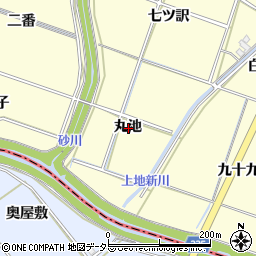 愛知県岡崎市福岡町丸池周辺の地図