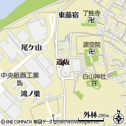 愛知県西尾市西浅井町道坂周辺の地図