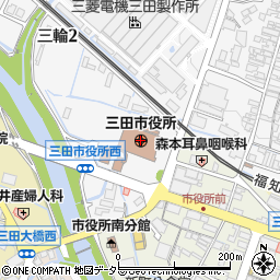 三田市役所周辺の地図