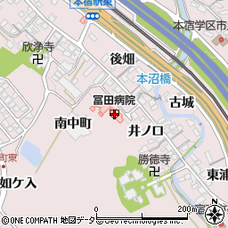 愛知県岡崎市本宿町南中町32周辺の地図