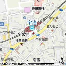 JR宇治駅周辺の地図