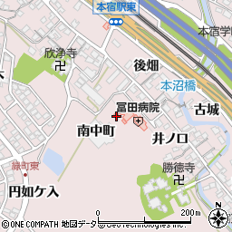 愛知県岡崎市本宿町南中町31周辺の地図