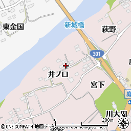 愛知県新城市庭野井ノ口周辺の地図