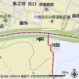 愛知県西尾市上羽角町河原周辺の地図
