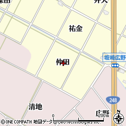 愛知県額田郡幸田町坂崎仲田周辺の地図