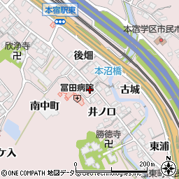 愛知県岡崎市本宿町南中町2周辺の地図