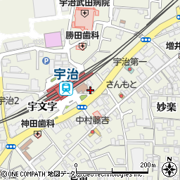 ファミリーマートＪＲ宇治駅南口店周辺の地図