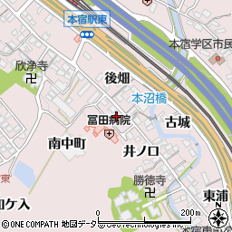 愛知県岡崎市本宿町南中町6周辺の地図