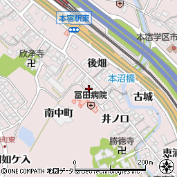 愛知県岡崎市本宿町南中町8周辺の地図