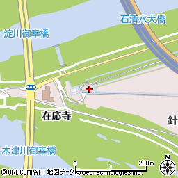 京都府八幡市八幡在応寺周辺の地図