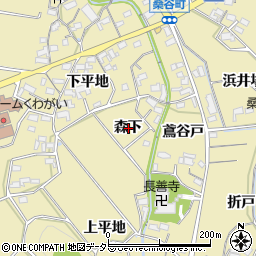 愛知県岡崎市桑谷町森下周辺の地図