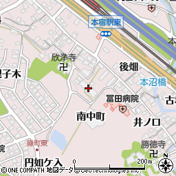愛知県岡崎市本宿町南中町22周辺の地図