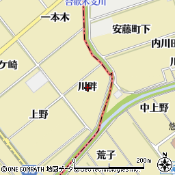 愛知県西尾市東浅井町川畔周辺の地図