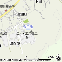 愛知県岡崎市羽栗町金田周辺の地図
