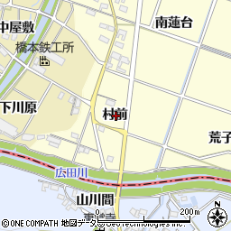 愛知県岡崎市福岡町村前周辺の地図