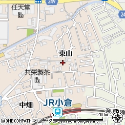 京都府宇治市小倉町東山周辺の地図