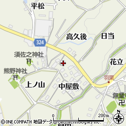 愛知県岡崎市羽栗町中屋敷63周辺の地図