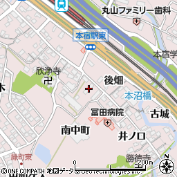 愛知県岡崎市本宿町南中町15周辺の地図