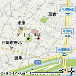 愛知県西尾市米津町天竺桂周辺の地図