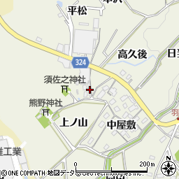 愛知県岡崎市羽栗町上ノ山14周辺の地図