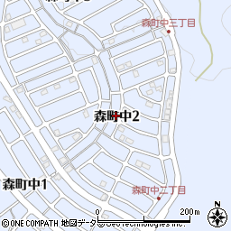 大阪府箕面市森町中2丁目周辺の地図