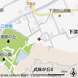 兵庫県三田市下深田180周辺の地図