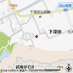 兵庫県三田市下深田164周辺の地図