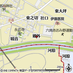 愛知県岡崎市正名町郷外周辺の地図