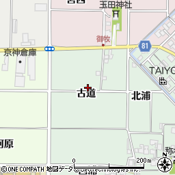 京都府久世郡久御山町野村古道周辺の地図