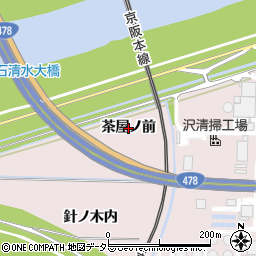 京都府八幡市八幡（茶屋ノ前）周辺の地図