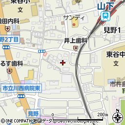 兵庫県川西市見野周辺の地図
