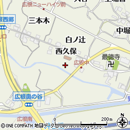 兵庫県川辺郡猪名川町広根久保東周辺の地図