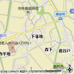 愛知県岡崎市桑谷町下平地周辺の地図