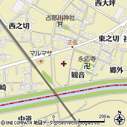 愛知県岡崎市正名町前川田36周辺の地図