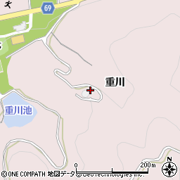 愛知県新城市庭野重川周辺の地図
