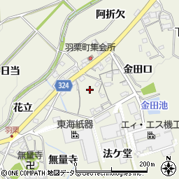 愛知県岡崎市羽栗町周辺の地図