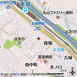 愛知県岡崎市本宿町後畑11周辺の地図