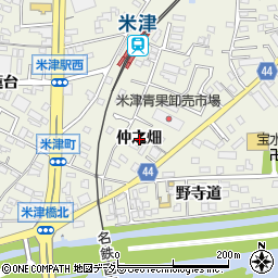 愛知県西尾市米津町仲之畑周辺の地図