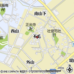 愛知県西尾市東浅井町不毛周辺の地図