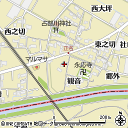 愛知県岡崎市正名町前川田35周辺の地図