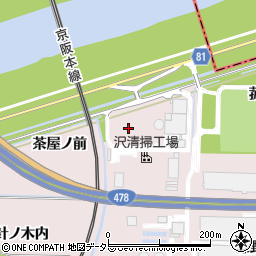 京都府八幡市八幡（沢）周辺の地図