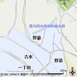 愛知県新城市川田野添周辺の地図