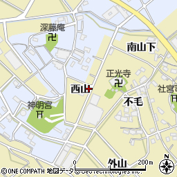 愛知県西尾市東浅井町西山13周辺の地図