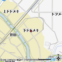 愛知県新城市野田下ドドメキ周辺の地図