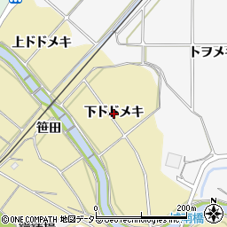愛知県新城市野田（下ドドメキ）周辺の地図